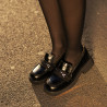 Pantofi casual dama 6041 croco negru combinat