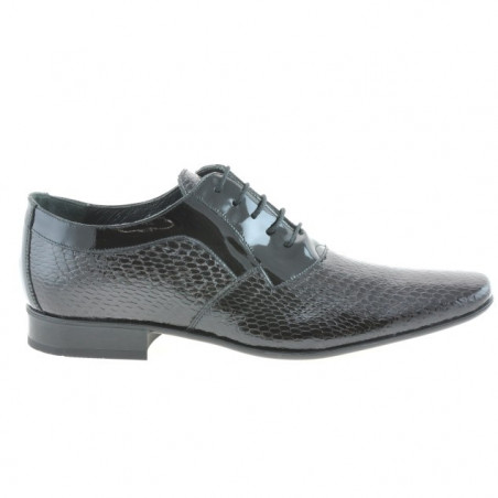 Pantofi eleganti barbati 798 croco lac negru