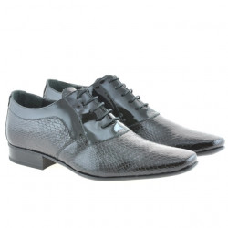 Pantofi eleganti barbati 798 croco lac negru