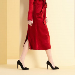 Elegáns női cipő 1279 fekete antilop