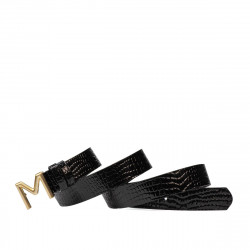 Curea dama 13m croco negru lucios