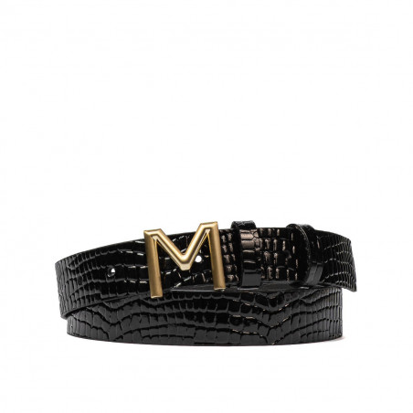 Curea dama 13m croco negru lucios