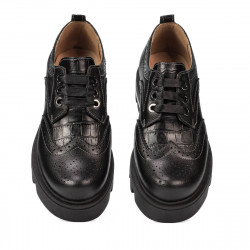 Pantofi casual dama 6047 negru combinat