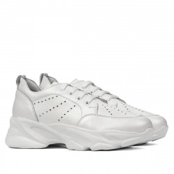 Pantofi sport dama 6046 alb sidef