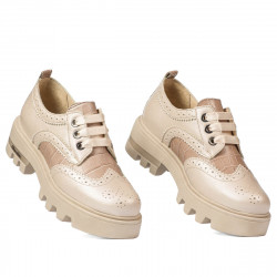 Pantofi casual dama 6047 bej combinat