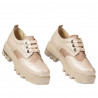 Pantofi casual dama 6047 bej combinat