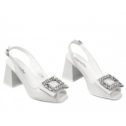 Sandale dama 1292 alb fildes