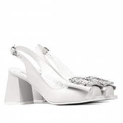 Sandale dama 1292 alb fildes