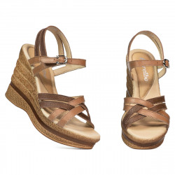 Sandale dama 5086 camel combinat