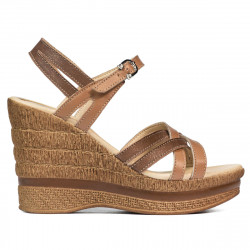 Sandale dama 5086 camel combinat