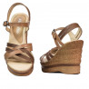 Sandale dama 5086 camel combinat