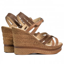 Sandale dama 5086 camel combinat