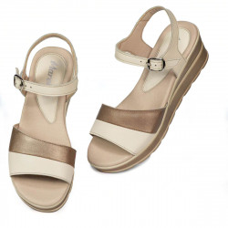 Sandale dama 5087 bej combinat
