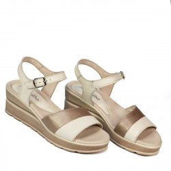 Sandale dama 5087 bej combinat
