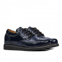 Pantofi copii 154 lac indigo combinat