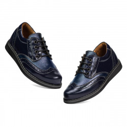 Pantofi copii 154 lac indigo combinat