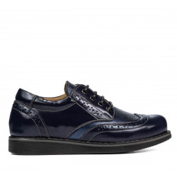 Pantofi copii 154 lac indigo combinat