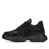 Női sportcipő 6053 fekete kombinált terepmintás