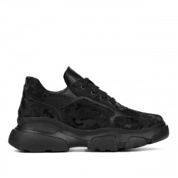 Pantofi sport dama 6053 negru camuflaj combinat