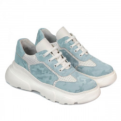 Pantofi sport dama 6053 bleu camuflaj combinat