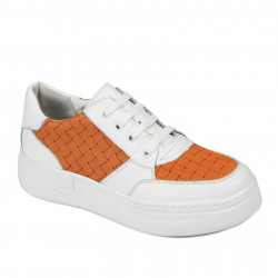 Pantofi sport dama 6059 alb+portocaliu
