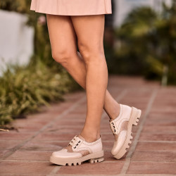 Pantofi casual dama 6047 bej combinat lifestyle
