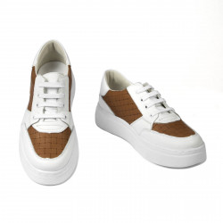 Női sportcipő 6059 fehér+camel