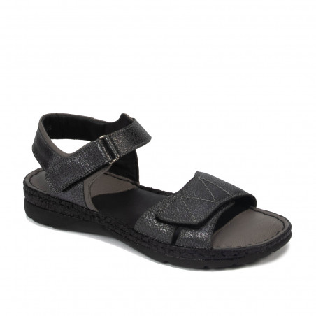 Sandale dama 5090 negru metalizat combinat