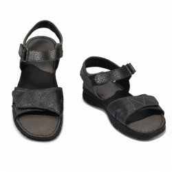 Sandale dama 5090 negru metalizat combinat