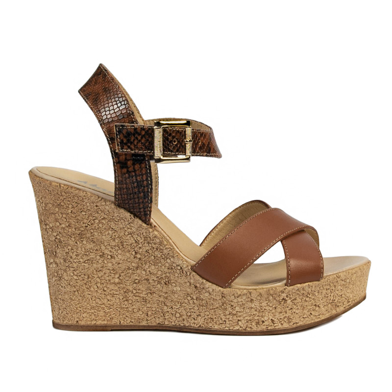 Női szandál 5095 barna kombinált