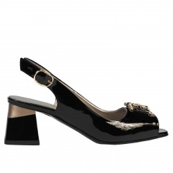 Női szandál 1297 fekete lakk