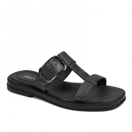 Sandale dama 5091 negru metalizat
