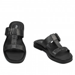 Sandale dama 5091 negru metalizat