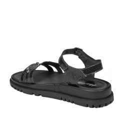 Sandale dama 5096 negru metalizat