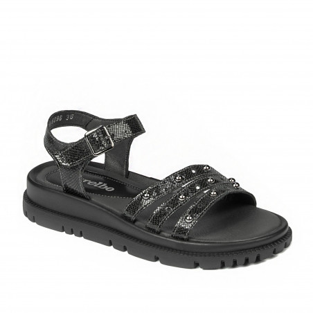 Sandale dama 5096 negru metalizat