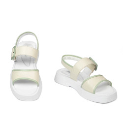 Sandale dama 5094 bej combinat