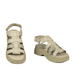 Sandale dama 5099 bej combinat