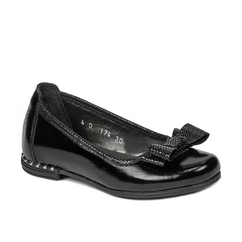 Pantofi copii 174 lac negru combinat