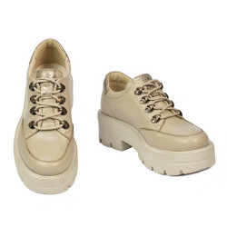 Pantofi casual dama 6064 bej combinat