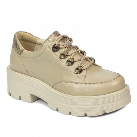 Pantofi casual dama 6064 bej combinat
