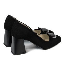 Pantofi eleganti dama 1291 negru antilopa
