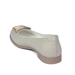 Női balerina cipők 6062 elefántcsont fehér