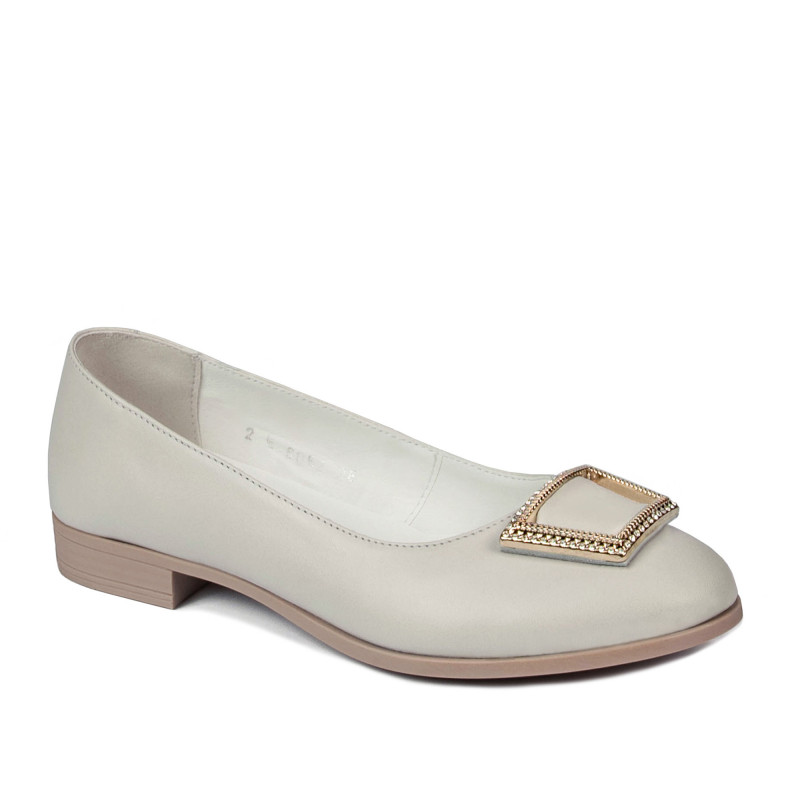 Női balerina cipők 6062 elefántcsont fehér