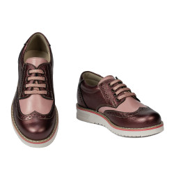 Pantofi copii 2021 bordo sidef combinat