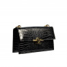Geanta dama de umar 020g croco lac negru