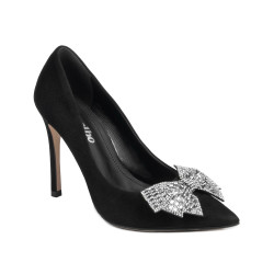 Pantofi eleganti dama 1334 negru antilopa
