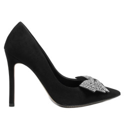 Pantofi eleganti dama 1334 negru antilopa