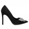 Pantofi eleganti dama 1334 negru antilopa