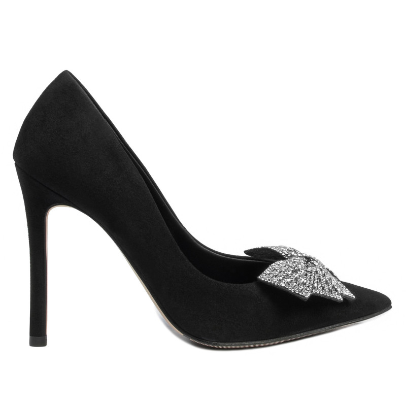 Pantofi eleganti dama 1334 negru antilopa