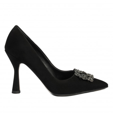 Pantofi eleganti dama 1312 negru antilopa